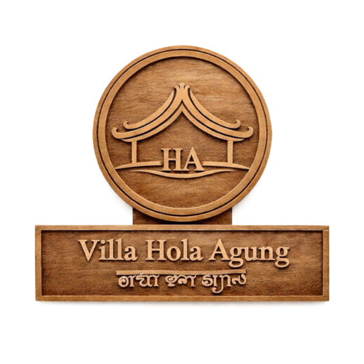 Villa Hola Agung wooden logo
